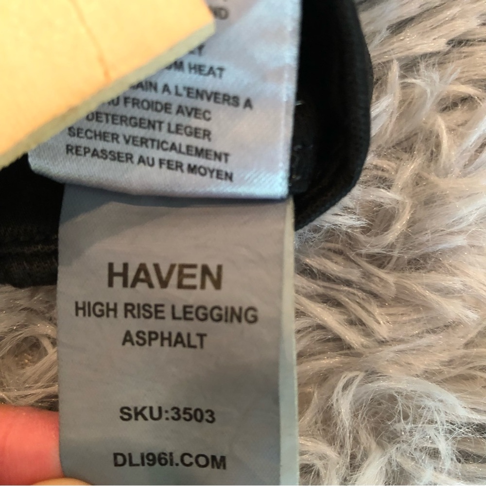 DL1961 Women’s 29 Haven Coated Asphalt High Rise Legging Black Jean Witchy - Picture 8 of 16